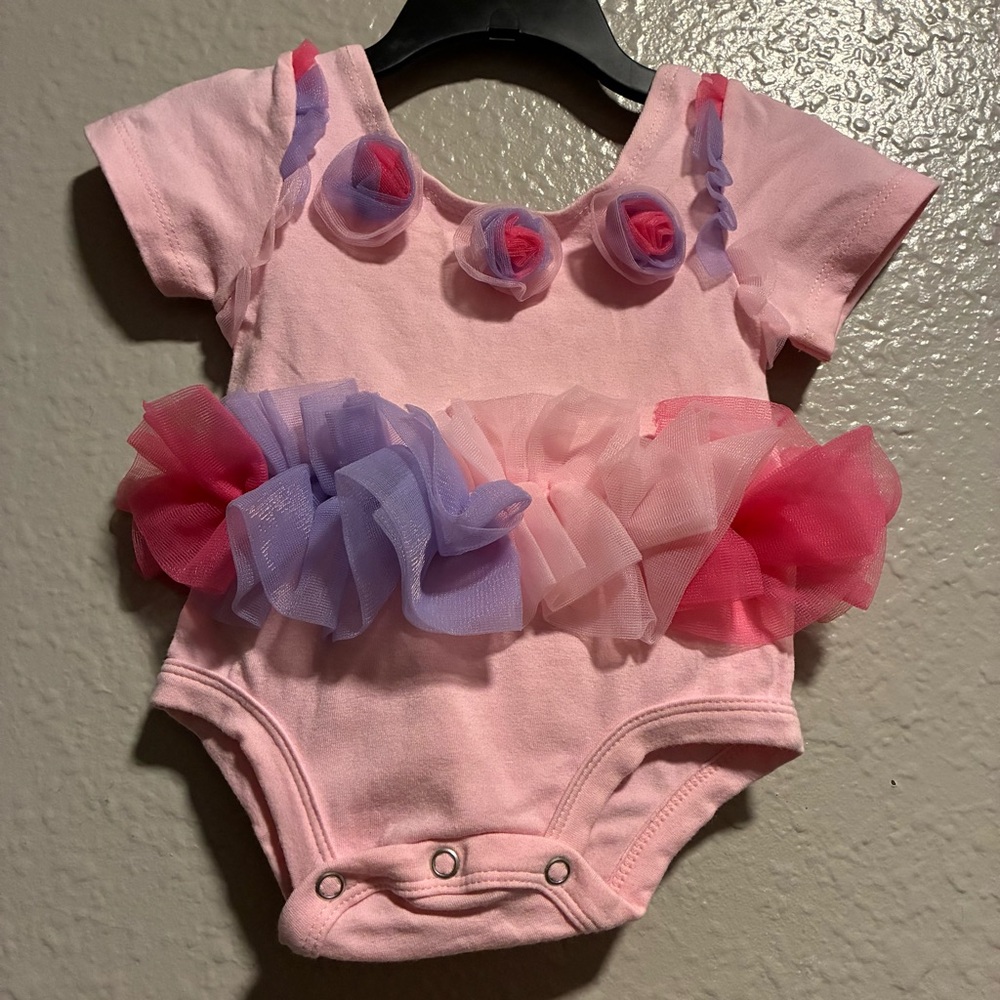 Popatu One Piece 0-3mo Pink Newborn Photography Tutu Romper Baby Girl Easter